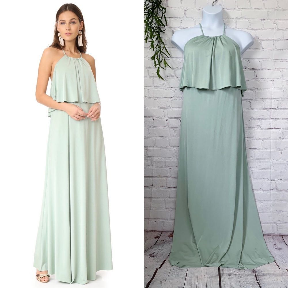 Twobirds‎ sage green maxi bridesmaid dress small
